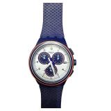 Swatch Chronograph Blue Silicone Strap Wristwatch