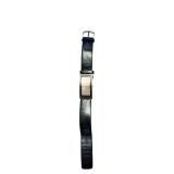 Skagen Denmark Rectangular Quartz Wristwatch with Black Leather Band
