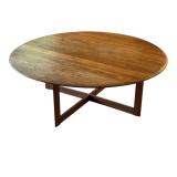 G - Mid Century Modern Brown Saltman Round Coffee Table