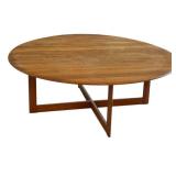 G - Mid Century Modern Brown Saltman Round Coffee Table