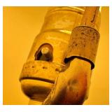 G - Mid-Century Modern Laurel Walnut Floor Lamp with Table and Magazine Rack