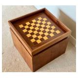 G - Mid Century John Keal Chess Box Side Table for Brown Saltman