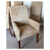 G - Set of 6 Pottery Barn Grayson Suede Oat Dining Chairs