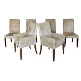 G - Set of 6 Pottery Barn Grayson Suede Oat Dining Chairs