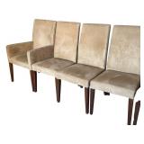 G - Set of 6 Pottery Barn Grayson Suede Oat Dining Chairs