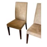G - Set of 6 Pottery Barn Grayson Suede Oat Dining Chairs