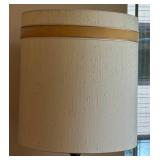 Vintage Table Lamp with Glazed Ceramic Base and Fabric Shade