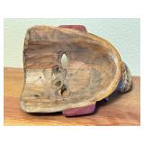 Hand-Carved Wooden Decorative Mask with Mustache