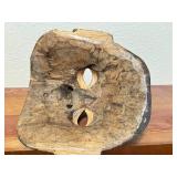 Hand-Carved Folk Art Wooden Mask with Painted Details