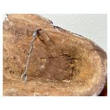 Hand-Carved Wooden Devil Mask with Painted Details and Horns