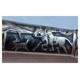 Vintage 8" Argentine Gaucho Dagger with Embossed Silver Sheath