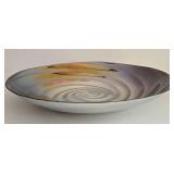 LR - Large Decorative Glass Art Bowl with Swirl Design