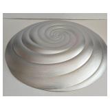 LR - Large Decorative Glass Art Bowl with Swirl Design