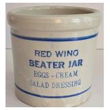LR - Antique Red Wing Beater Jar 1919-1930s Stoneware Crock