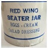 LR - Antique Red Wing Beater Jar 1919-1930s Stoneware Crock