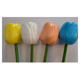 LR - Set of 8 Porcelain Tulips 14.5 Inches Long