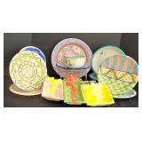 LR - Hand-Painted Ceramic Dinnerware including Vintage Vietri Pottery Pieces