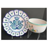 LR - Hand-Painted Ceramic Dinnerware including Vintage Vietri Pottery Pieces