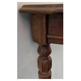 LR - Wood and Glass Demilune Console Table