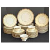 LR - Meito China Japan 56-Piece Dinnerware Set with Plates, Bowls and Cups