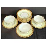 LR - Meito China Japan 56-Piece Dinnerware Set with Plates, Bowls and Cups