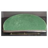 LR - Vintage Edinburgh Scotland Crystal Decanter with Stopper, 6 Glasses and Half Round Wooden Tray