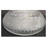 LR - Vintage Edinburgh Scotland Crystal Decanter with Stopper, 6 Glasses and Half Round Wooden Tray