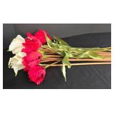 LR - Collection of Long-Stem Artificial Red and White Flowers, 3 Feet Length