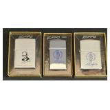 LR - Set of 3 Vintage Zippo Lighters with Original Boxes