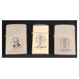 LR - Set of 3 Vintage Zippo Lighters with Original Boxes