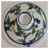 LR - Set of 3 Hand-Painted Ceramic Kitchen Items with Blue Floral Motif