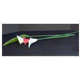 LR - Set of 3 Ceramic Calla Lily Flower Stems with Leaf Decor