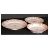 K - Antique "CH Field Haviland Limoges" Porcelain Dinnerware Set with Gold Floral Trim - 27 Pieces