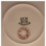 K - Antique "CH Field Haviland Limoges" Porcelain Dinnerware Set with Gold Floral Trim - 27 Pieces