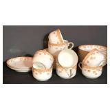 K - Antique "CH Field Haviland Limoges" Porcelain Dinnerware Set with Gold Floral Trim - 27 Pieces