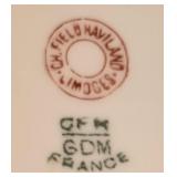 K - Antique CH Field Haviland Limoges Porcelain Serving Set with Gold Trim - 4 Pieces