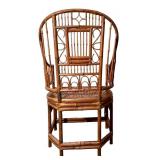 UBR - Vintage Brighton Pavilion Style Bamboo and Rattan Armchair
