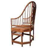 UBR - Vintage Brighton Pavilion Style Bamboo and Rattan Armchair