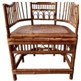 UBR - Vintage Brighton Pavilion Style Bamboo and Rattan Armchair