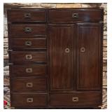 UBR - Vintage Thomasville Wooden Campaign Style Wardrobe / Master Chest