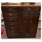 UBR - Vintage Thomasville Wooden Campaign Style Wardrobe / Master Chest