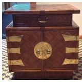 MRB - Vintage Korean End Table by Georgian Furnishing Co. with Brass Accents