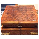 MRB - Vintage Korean End Table by Georgian Furnishing Co. with Brass Accents