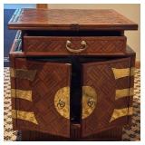 MRB - Vintage Korean End Table by Georgian Furnishing Co. with Brass Accents