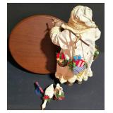 LL-S - Holiday Figurine Collection: Midwest Heritage Santa Pere Noel, Angel Music Box, Caroler Candle Holder