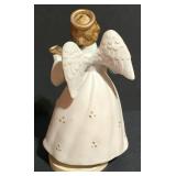 LL-S - Holiday Figurine Collection: Midwest Heritage Santa Pere Noel, Angel Music Box, Caroler Candle Holder