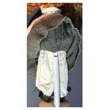 LL-S - 16-Inch Porcelain Doll with Red Curly Hair and Winter Outfit