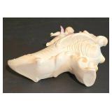 LL-S - Vintage Bisque Shoe Planter with Cherub Figurines