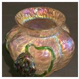 LL-S - Kralik Art Nouveau Iridescent Glass Vase Bohemia