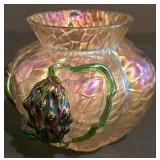 LL-S - Kralik Art Nouveau Iridescent Glass Vase Bohemia